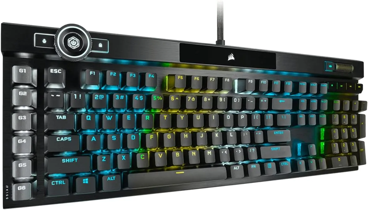 CORSAIR K100 RGB Mechanical Gaming Keyboard - CHERRY MX SPEED RGB Silver Keyswitches - PBT Double-Shot Keycaps - Elgato Stream Deck and iCUE Compatible - QWERTY NA Layout - Black