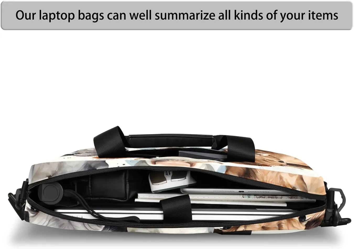 Cow Animals Laptop Bag 15.6 Inch Waterproof Laptop Sleeve Case with Shoulder Straps Computer Case Cover Slim Briefcase for Men and Women
