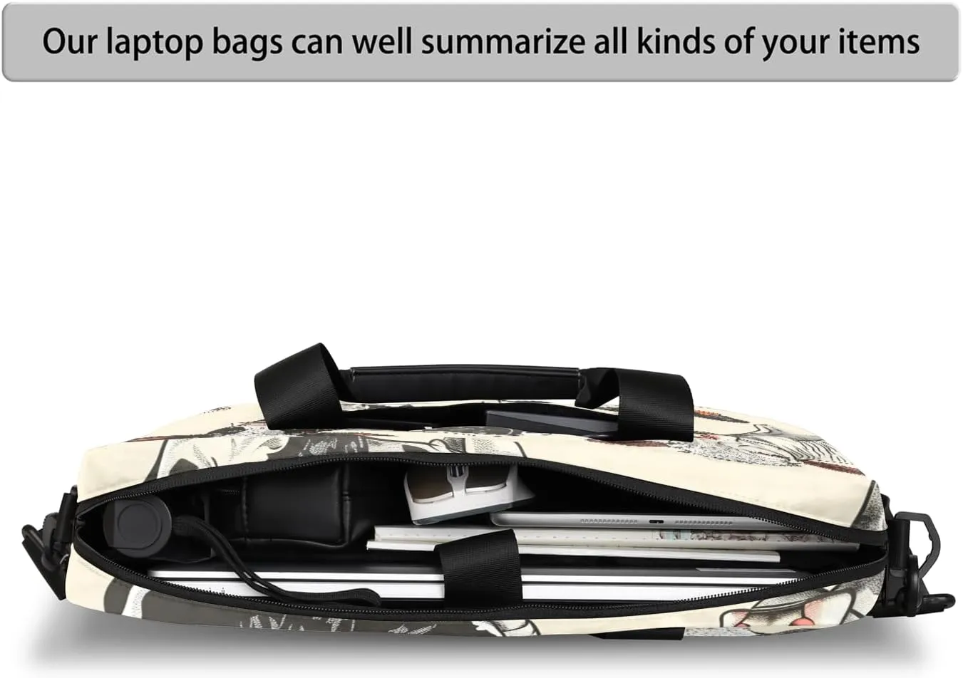 Cow Funny Animals Laptop Bag 15.6 Inch Waterproof Laptop Sleeve Case with Shoulder Straps Computer Case Cover Slim Briefcase for Men and Women