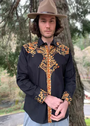 Cowboy Shirt - Black/Gold