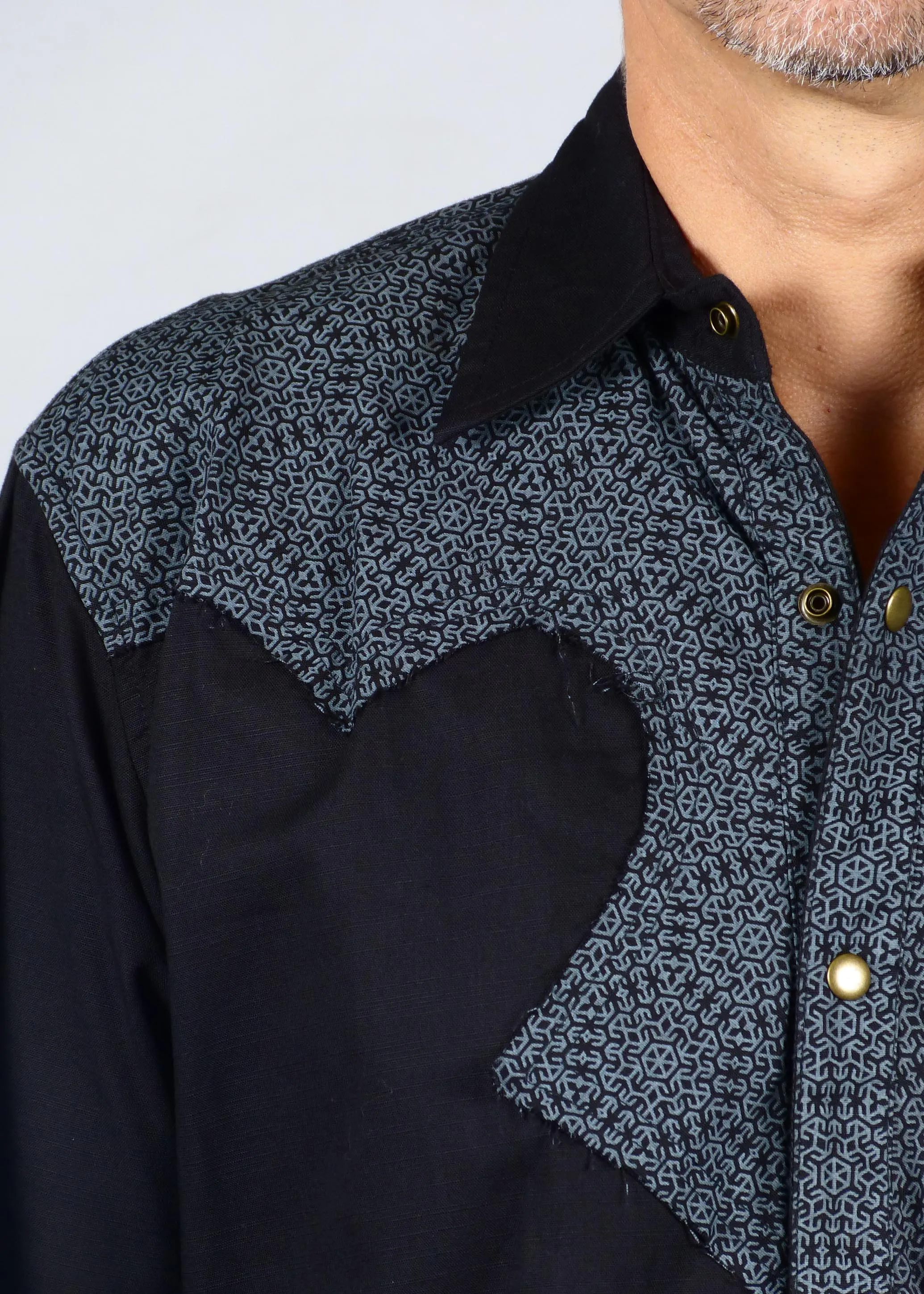 Cowboy Shirt - Black/Grey Hexa
