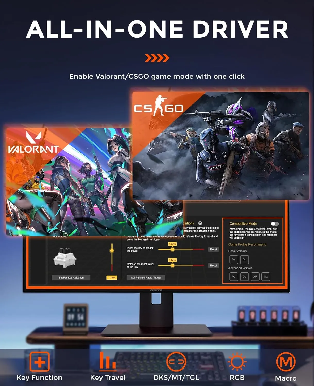 DAREU EK75RT Rapid Trigger Wired Gaming Keyboard, Hall Effect Magnetic Switch Mechanical Keyboard, Adjustable Actuation, 75% TKL with Knob, Magnetic Sensing RGB Backlit, PBT Keycaps for FPS