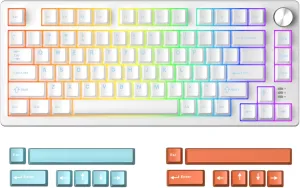 DAREU EK75RT Rapid Trigger Wired Gaming Keyboard, Hall Effect Magnetic Switch Mechanical Keyboard, Adjustable Actuation, 75% TKL with Knob, Magnetic Sensing RGB Backlit, PBT Keycaps for FPS