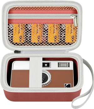 Digital Camera Case Compatible with KODAK EKTAR H35 H35N Half Frame Film Camera, Storage Holder Organizer for Kodak Ultra F9 M35 M38 Paper Shoot kamera, 35mm Film Rolls (Box Only)- Brown