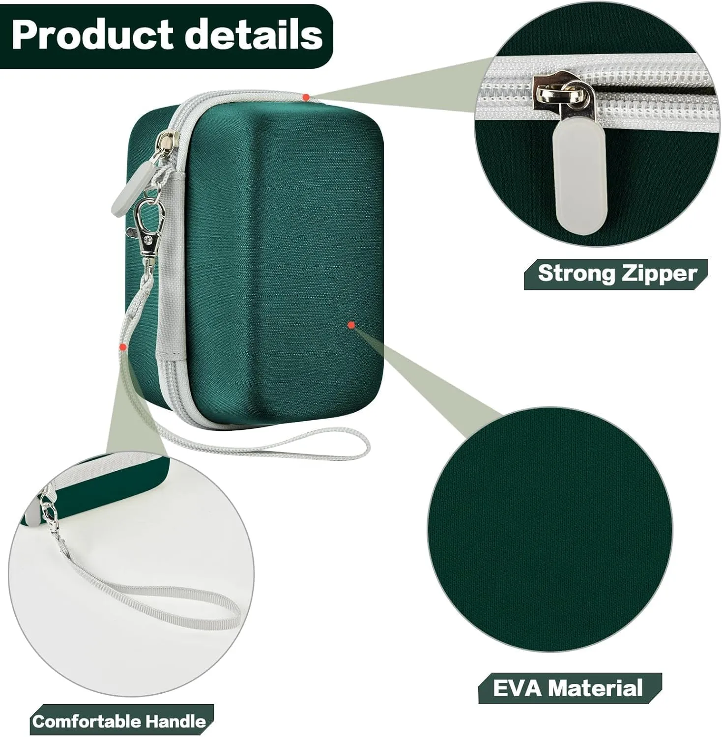 Digital Camera Case Compatible with KODAK EKTAR H35 H35N Half Frame Film Camera, Storage Holder Organizer for Kodak Ultra F9 M35 M38 Paper Shoot kamera, 35mm Film Rolls (Box Only) - Dark Green