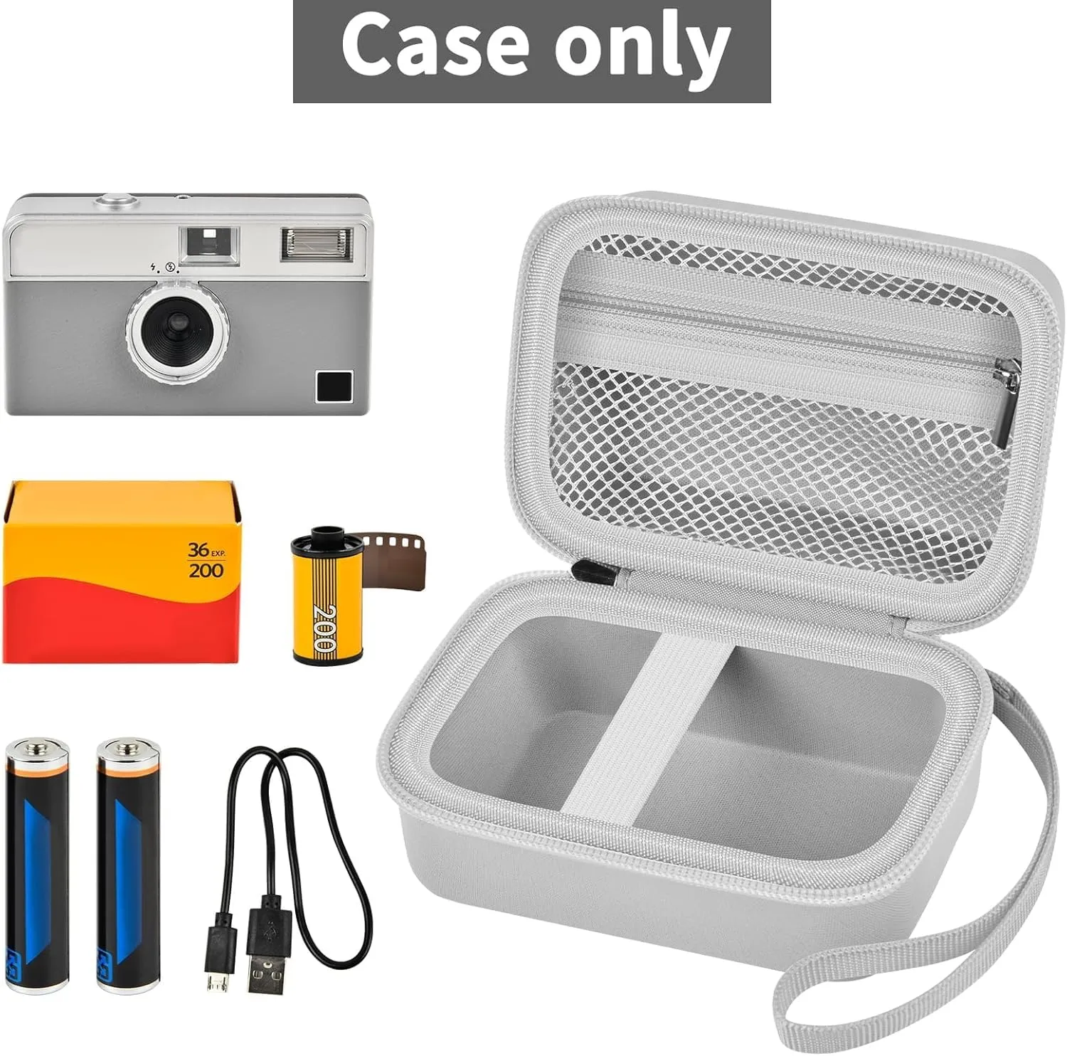 Digital Camera Case Compatible with KODAK EKTAR H35 H35N Half Frame Film Camera, Storage Holder Organizer for Kodak Ultra F9 M35 M38 Paper Shoot kamera, 35mm Film Rolls (Box Only) -Grey