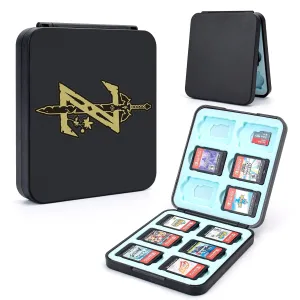 DLseego Zelda Sword Game Case for Switch Lite/Switch/Switch OLED, 12 Slots Game Cards Holder and 12 Micro SD Card Slots, Cartoon Portable Game Card Storage Cartridge Box -- Black