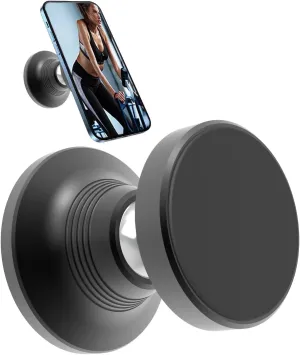Dual Magnetic Phone Holder for Gym, Strong Magnet Gym Phone Mount, Fit All Phones- 360Adjustable Holder for Video Recording- Designed for Gyms, Car, Kitchen
