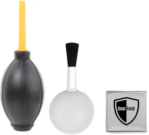 Dust Cleaner Kit Strong Cleaning Air Blower   Soft Brush Blower for Camera & Camcorder, Lens, LCD Screens, etc   Microfiber Cloth