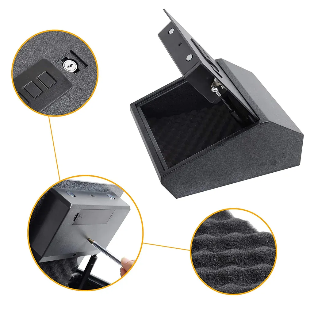 E-Macht Top Open Keypad Safe with LED Display, Cabinet Safes 0.4 Cubic Feet Black