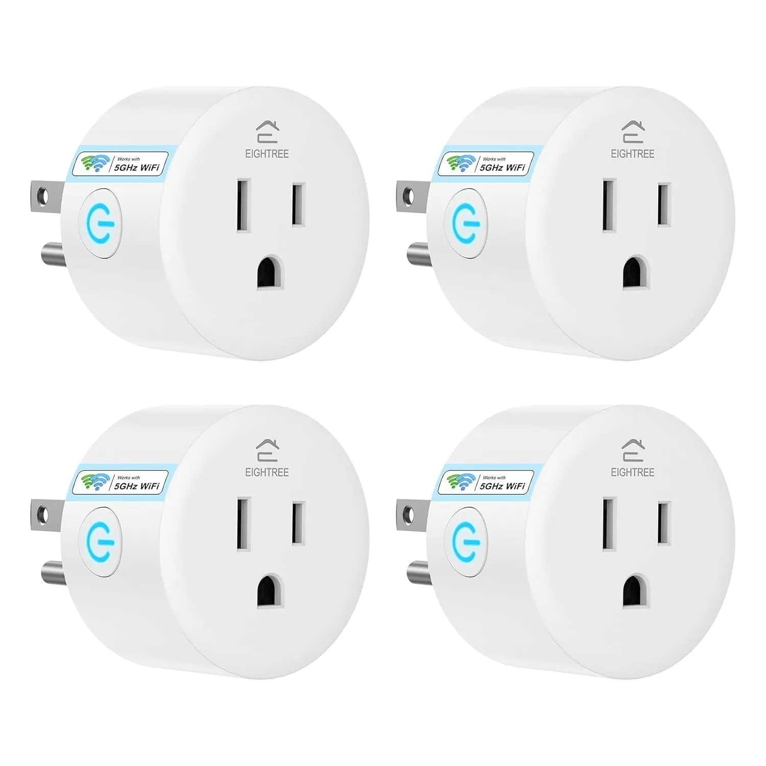 Eightree Smart Plug 5GHz & 2.4GHz, Smart Outlet WiFi Socket with APP Remote Control, Compatible with Alexa & Google Home, 4 Packs