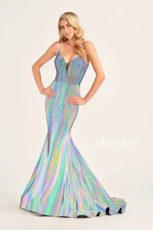 Ellie Wilde EW35701 Size 0, 8 SUPERNOVA Long Mermaid Holographic Prom Dress Crystal SUPERNOVA
