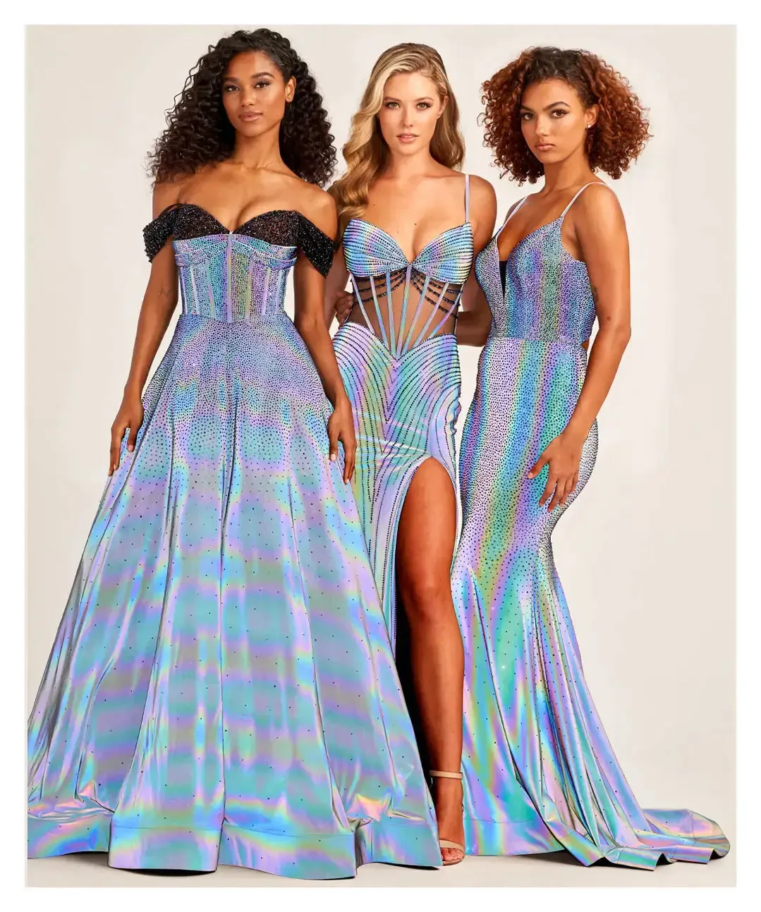 Ellie Wilde EW35701 Size 0, 8 SUPERNOVA Long Mermaid Holographic Prom Dress Crystal SUPERNOVA