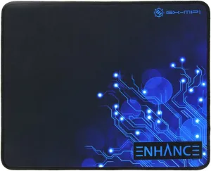 ENHANCE Small Gaming Mouse Pad (12.6 x 10.6) - Small Mouse Mat, Anti-Fray Stitching, Non-Slip Rubber Base, Precision Tracking for Mousepad with Smooth Cloth Fabric Professional Esports Mat (Blue)