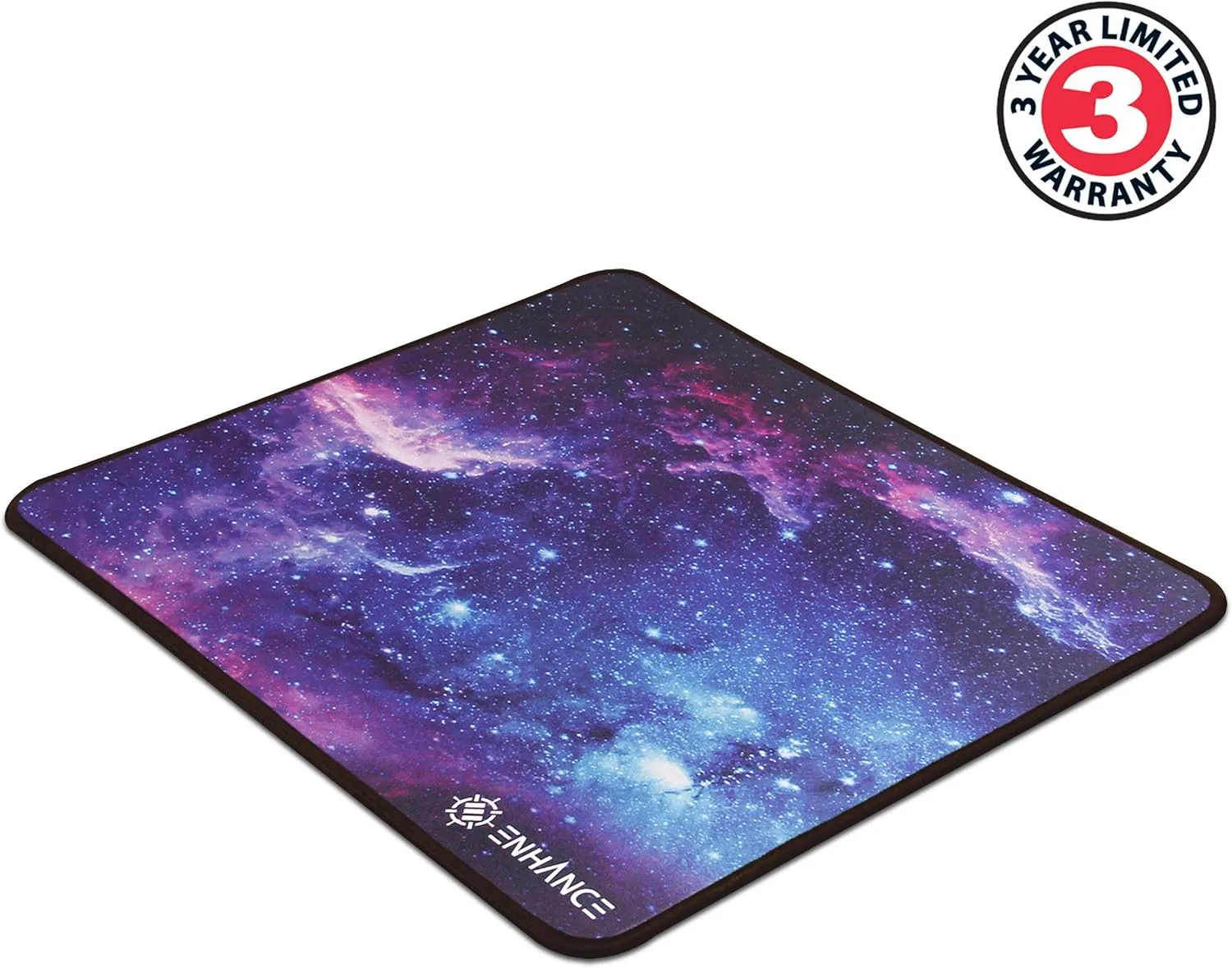ENHANCE Small Gaming Mouse Pad (12.6 x 10.6) - Small Mouse Mat, Anti-Fray Stitching, Non-Slip Rubber Base, Precision Tracking for Mousepad with Smooth Cloth Fabric Professional Esports Mat (Galaxy)