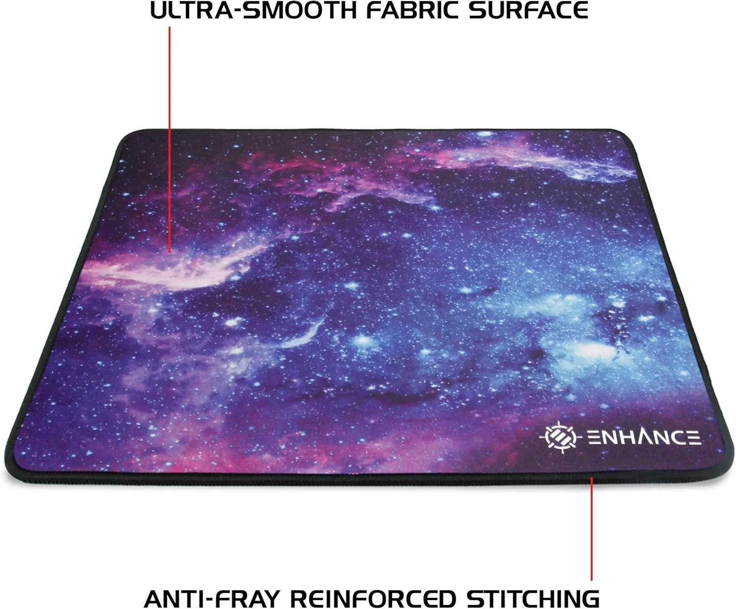 ENHANCE Small Gaming Mouse Pad (12.6 x 10.6) - Small Mouse Mat, Anti-Fray Stitching, Non-Slip Rubber Base, Precision Tracking for Mousepad with Smooth Cloth Fabric Professional Esports Mat (Galaxy)