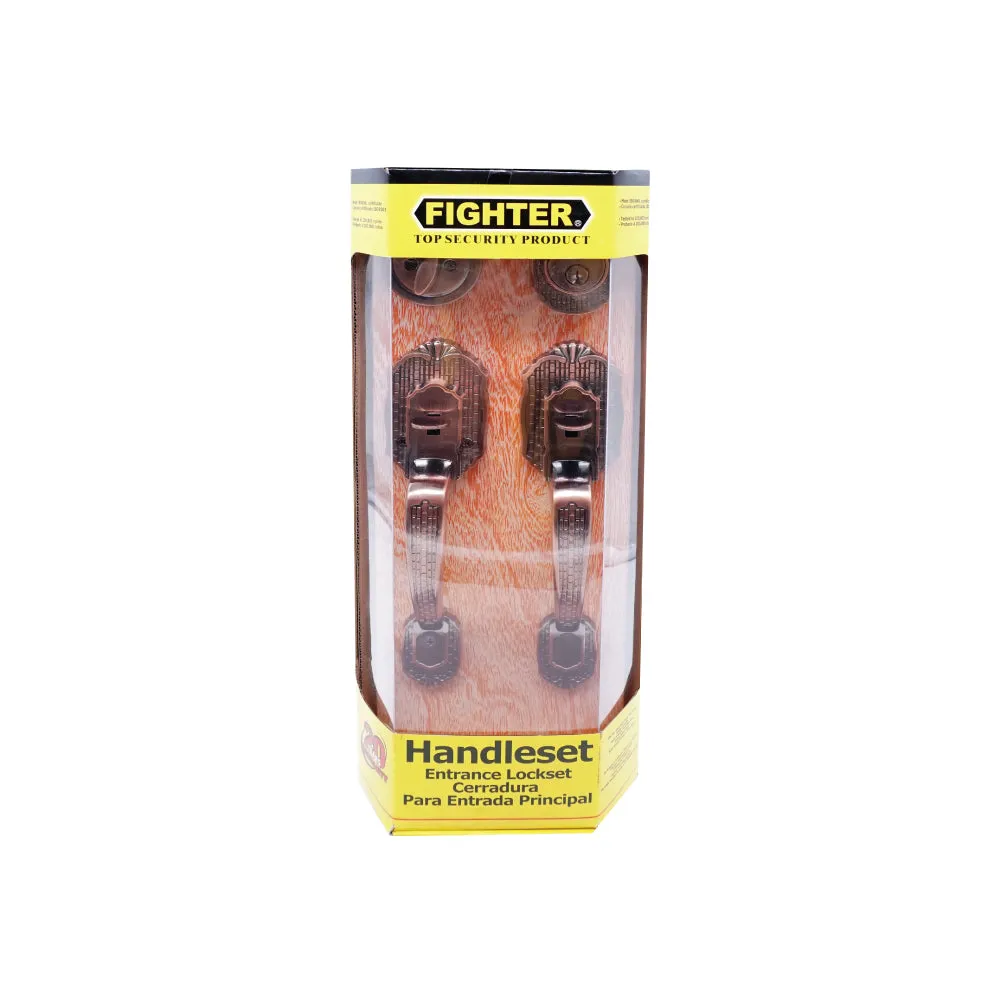 FIGHTER Solid Brass Handle Entrance Lockset