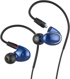 FiiO FH1 Dual Driver Hybrid Over The Ear Headphones/Earphones/Earbuds in-Ear Monitors with Android Compatible Mic and Remote (Blue)
