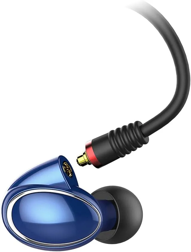 FiiO FH1 Dual Driver Hybrid Over The Ear Headphones/Earphones/Earbuds in-Ear Monitors with Android Compatible Mic and Remote (Blue)