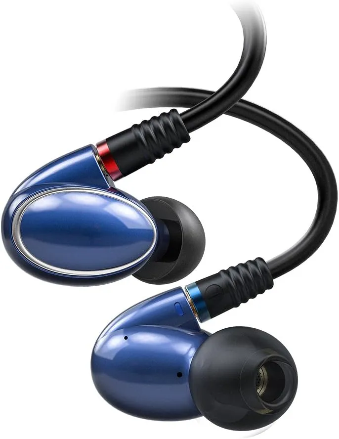 FiiO FH1 Dual Driver Hybrid Over The Ear Headphones/Earphones/Earbuds in-Ear Monitors with Android Compatible Mic and Remote (Blue)