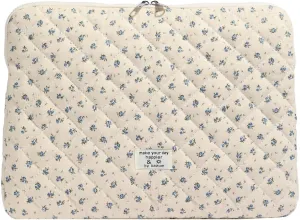 Floral Puffy Laptop Sleeve Cute Computer Bag Case 10-15 Inch Quilted Laptop Carrying Cases Floral Protective Cover