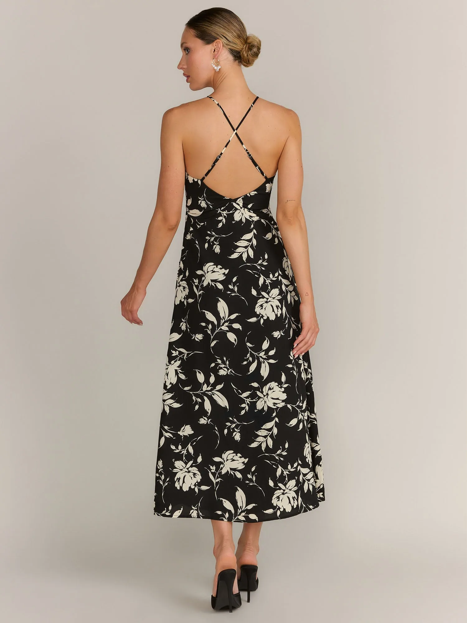 Fore Collection Plunge V-Neck Rosette Maxi Dress - Brands We Love