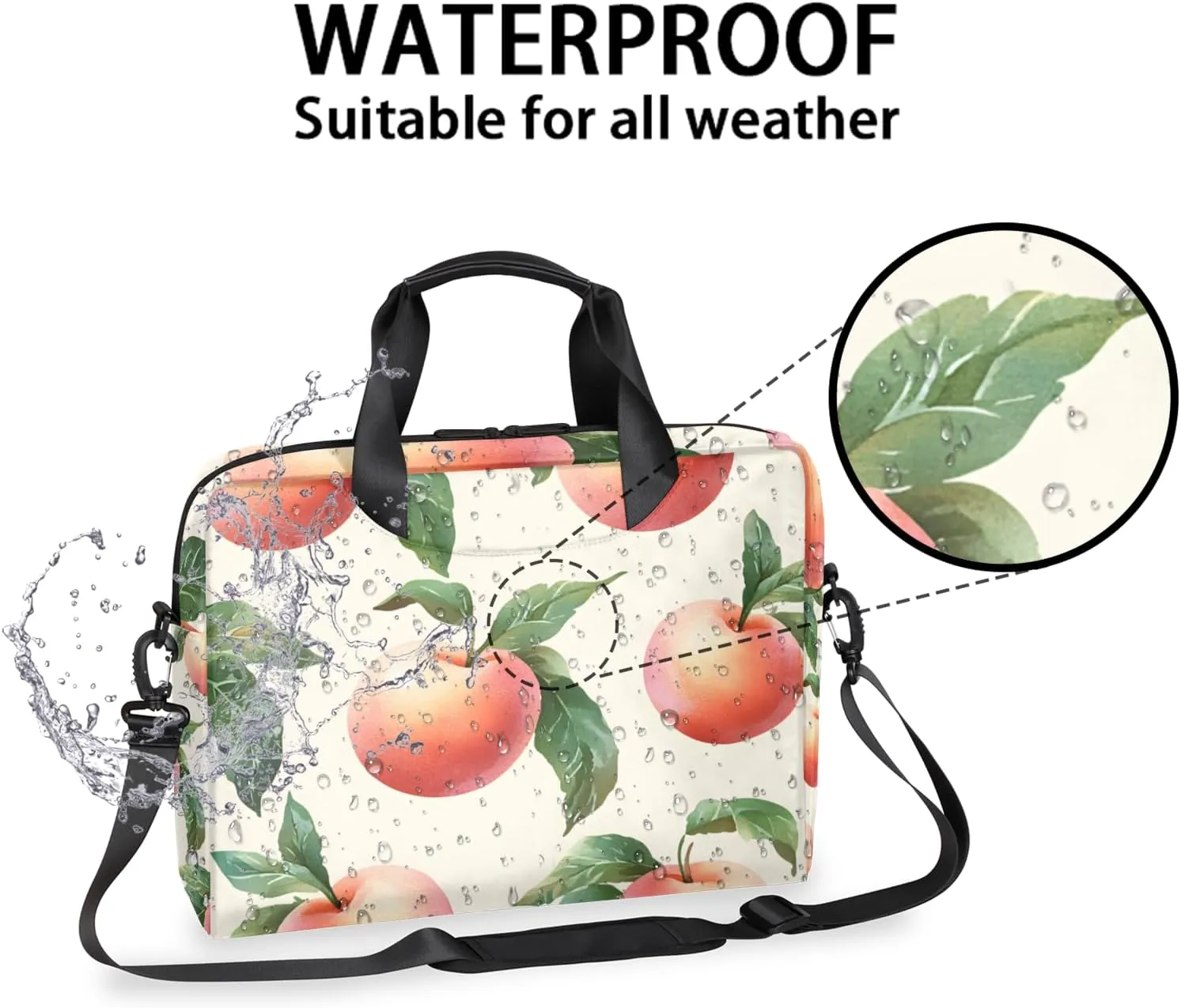 Fruit Apples Laptop Bag for 14 15 15.6 Inch, Waterproof Laptop Sleeve Case Computer Cover Carrying Bag Travel Work Briefcase Shoulder Bags