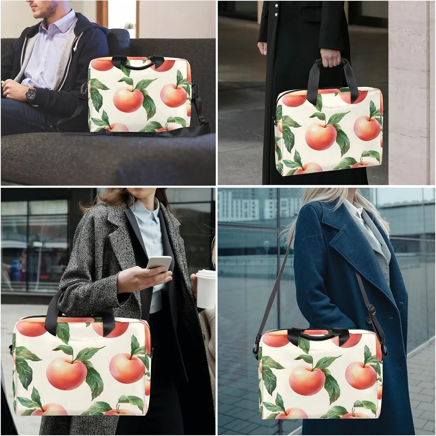 Fruit Apples Laptop Bag for 14 15 15.6 Inch, Waterproof Laptop Sleeve Case Computer Cover Carrying Bag Travel Work Briefcase Shoulder Bags
