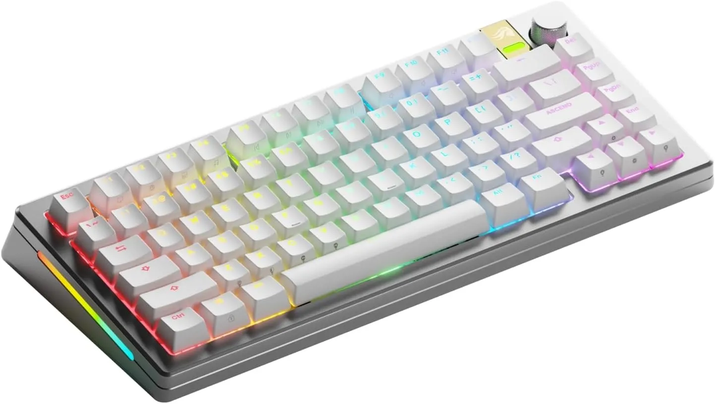 Glorious Gaming - GMMK 3 PRO HE: Wireless Gaming Keyboard Rapid Trigger, Hall Effect, Aluminum Body, 8K Polling Rate, Hotswap MX & Magnetic Switches, Adjustable Actuation, ANSI 75% Tenkeyless (Black)