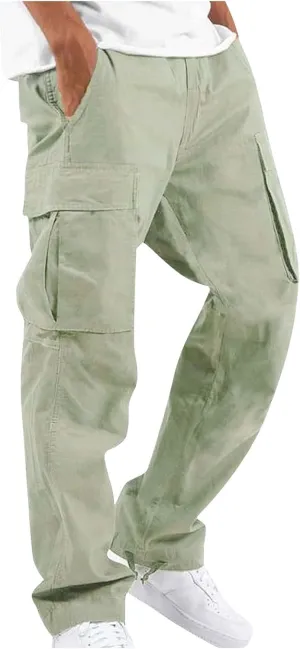 GOFULY Cargo Pants for Men Stretch Elastic Waist Drawstring Hiking Pants with Multi Pockets Sweatpants 2024 Joggers Trouser