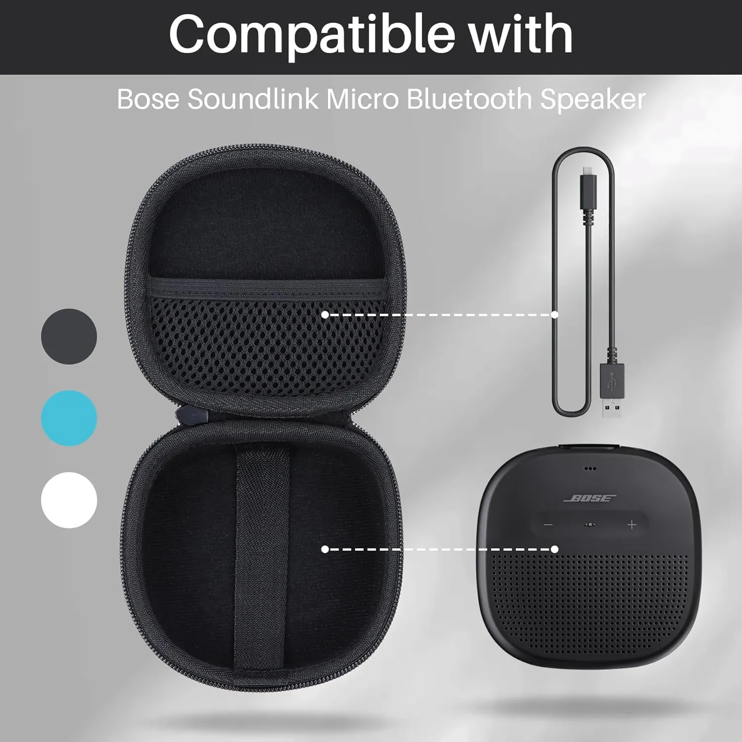 Hard Case Compatible with Bose SoundLink Micro Speaker (Blue Case)