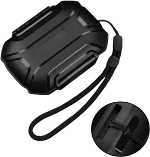 Hard Case with Roap Large Capacity Travel Gadgets Organizer Pouch Electronic Accessories IEMs Headphone Carry Case Portable Waterproof Eartips, Coins, Keys, Chains, Rings, Box (Matte Black)