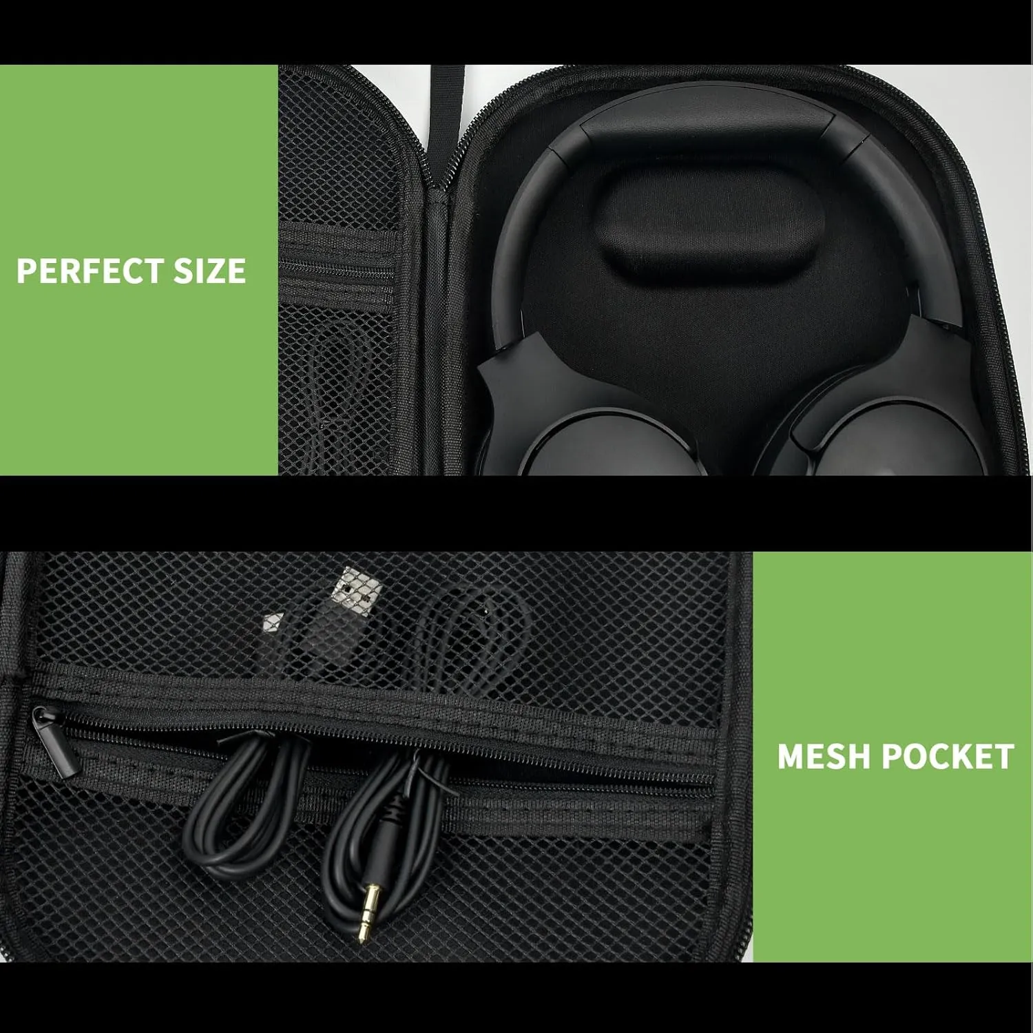 Headphone Case Compatible with BERIBES/for JBL Tune 510BT/ 720BT/ for Sony WH-CH520/ WH-CH720N/ WH-1000XM4/ for TOZO HT2 Noise Cancelling Headphones, Wireless Bluetooth Over Ear Earphone Bag (Black)