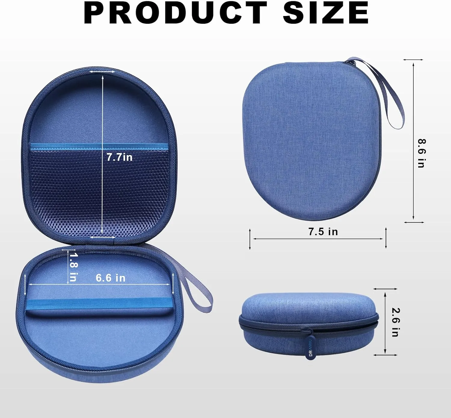 Headphone Case Compatible with JBL, Sony, Soundcore Anker, Bose, Edifier, BERIBES, KVIDIO Wireless Headphones, Travel Hard Blue Case by DRAMIU
