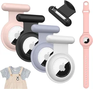 Hidden Airtag Holder for Kids, for Apple Air Tags-4 Pack GPS Tracker Case,Silicone Hidden Airtag Holder with PIn for Children, Elderly, Backpack,Luggage.