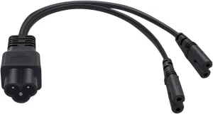 IEC 320 C6 Male to 2XC7 Female Y Splitter Power Cable,IEC 320 C6 to 2XC7 Figure 8 Adapter Converter AC Power Supply Cord,C6 Male to Dual Figure 8 Hole, 1FT/0.3M