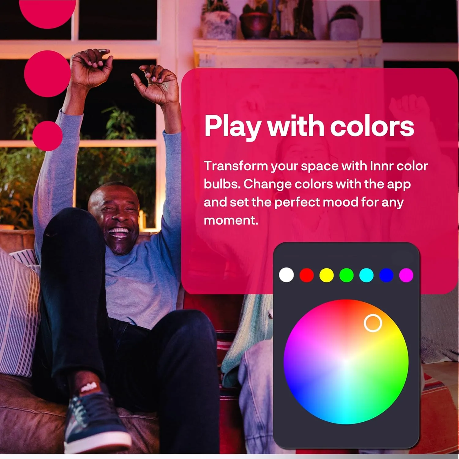 innr Smart Light Bulbs, A19 Zigbee, Works with Philips Hue* and Alexa (Bridge Required), White and Color, RGB, Dimmable Color Changing Light Bulb, E26 LED Bulb 60 Watt, 806lm, 2-Pack