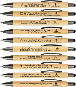 INSADA Bible Inspirational Stylus Pens Bulk Christian Pens with Scripture Great for All Ages Office and School Also Makes Great Fathers Day Gifts10 Count