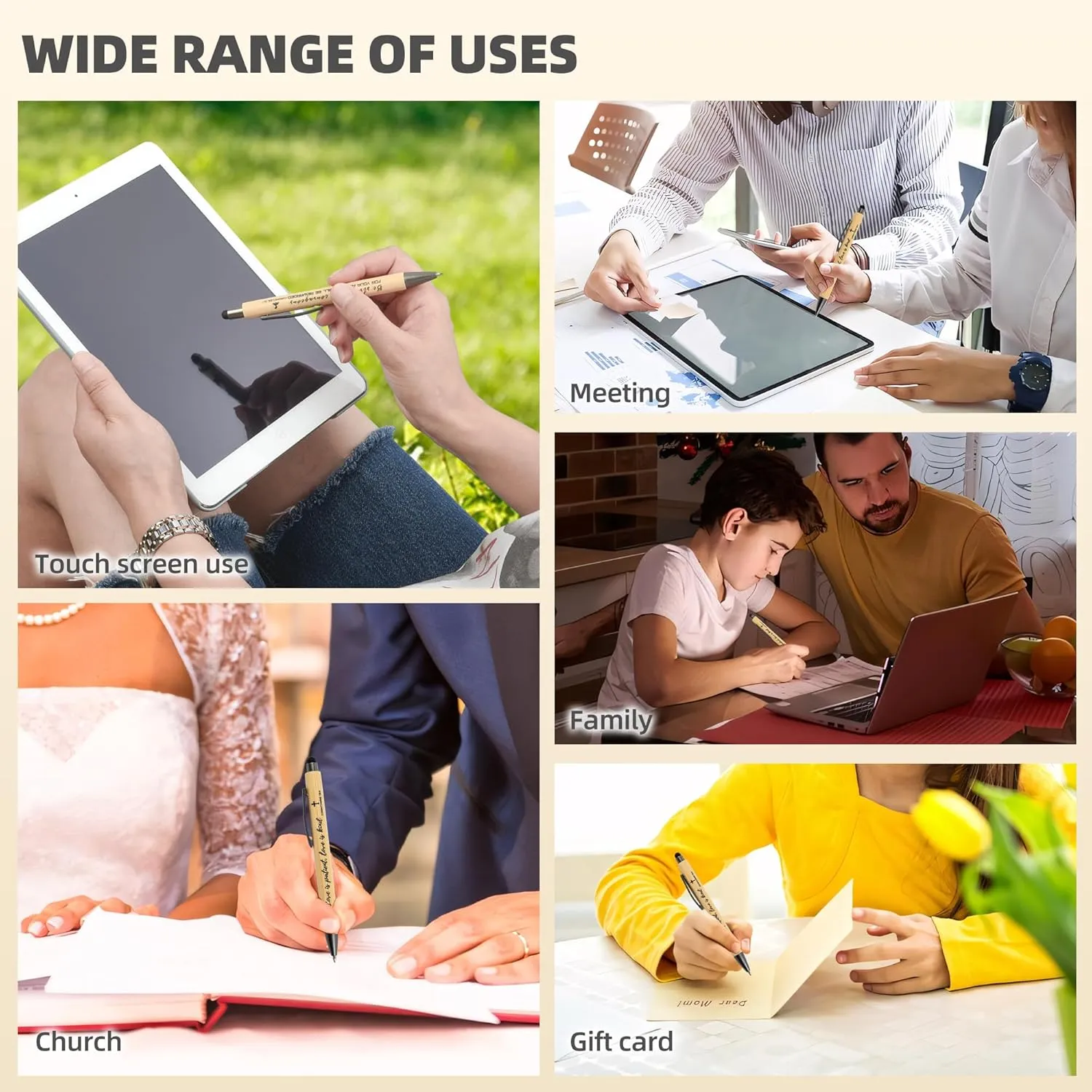 INSADA Bible Inspirational Stylus Pens Bulk Christian Pens with Scripture Great for All Ages Office and School Also Makes Great Fathers Day Gifts10 Count