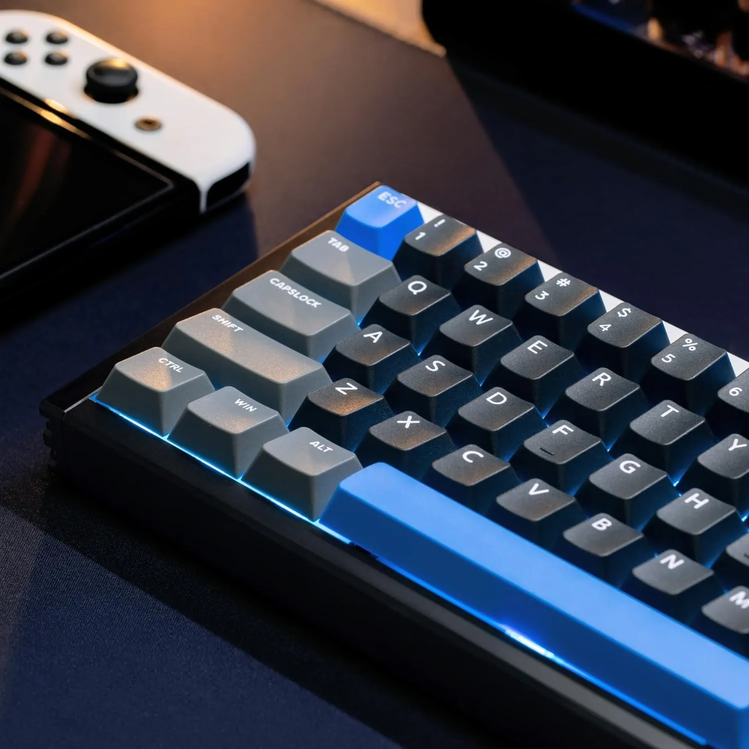 IQUNIX EZ60 Gaming Keyboard, 60% RGB Mechanical Keyboard, 61 Keys with Magnetic Jade Switches, Rapid Trigger, Adjustable Actuation, Double Shot PBT Keycaps, for Win/Mac Laptop PC