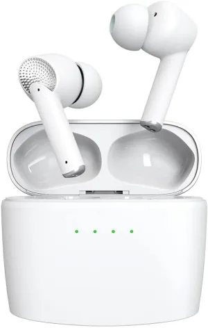 J8 Wireless Earbuds Bluetooth 5.2 - Lightweight In-Ear Headphones with Built-in Mic, IPX7 Waterproof, Premium Sound, Long-Distance Connection & Charging Case - White Earbud For iPhone, Android, Laptop