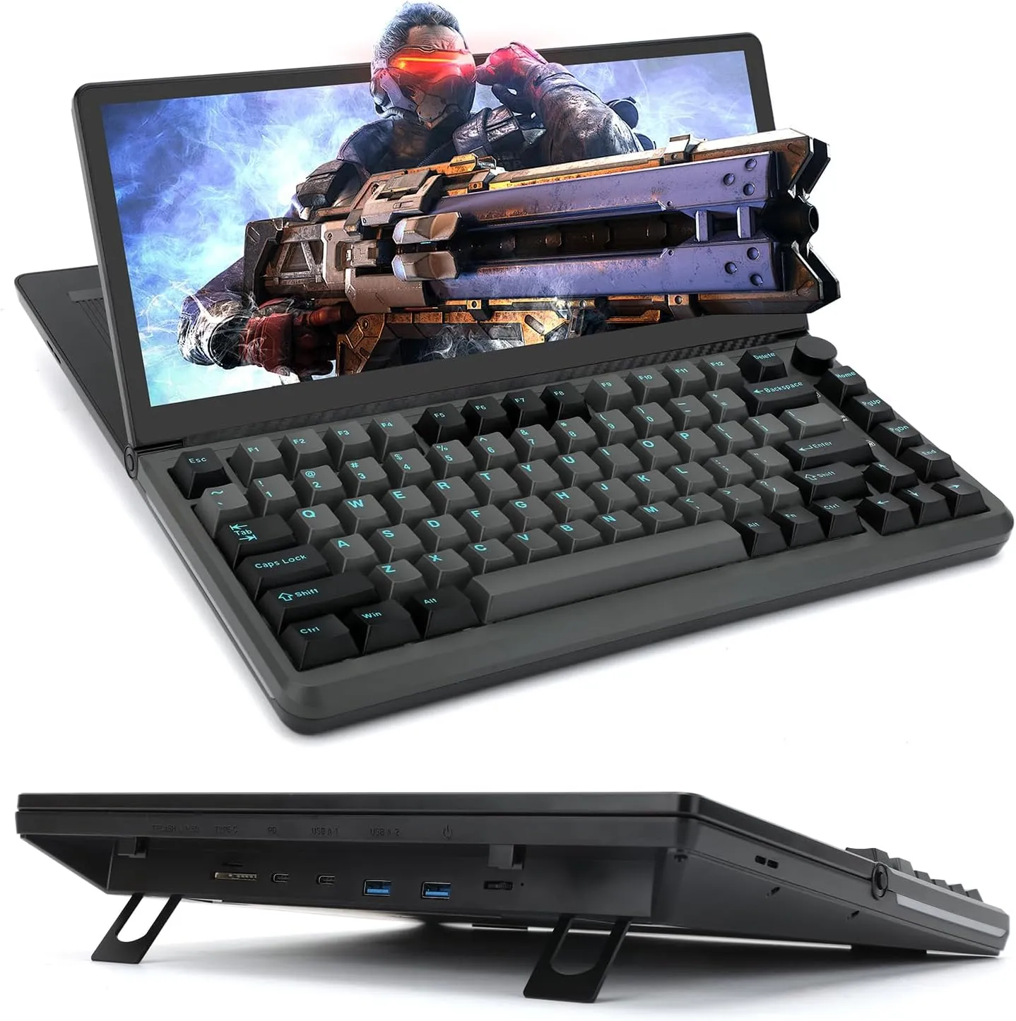 K3 Mechanical Gaming Keyboard with Touchscreen, 82 Keys RGB Backlight Keyboard with Screen,13 10-Point 75Foldable Touchscreen Mechanical Keyboard Plug and Play for Windows Mac Android