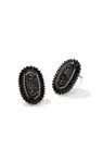 Kendra Scott Baguette Ellie Stud Earrings - Gunmetal & Black Drusy