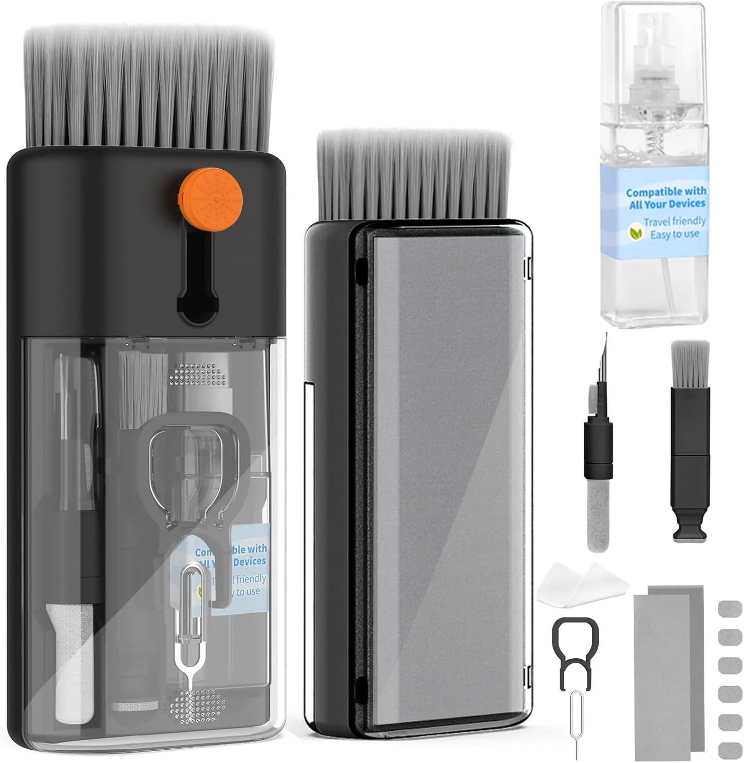 Keyboard Cleaner Laptop Cleaning Kit - Computer Tech Cleaning Brush, Electronic Screen Cleaner Spray and Wipe with Multi-Function Cleaning Tool for MacBook, Tablet, iPhone, Earbuds, Camera, Gaming