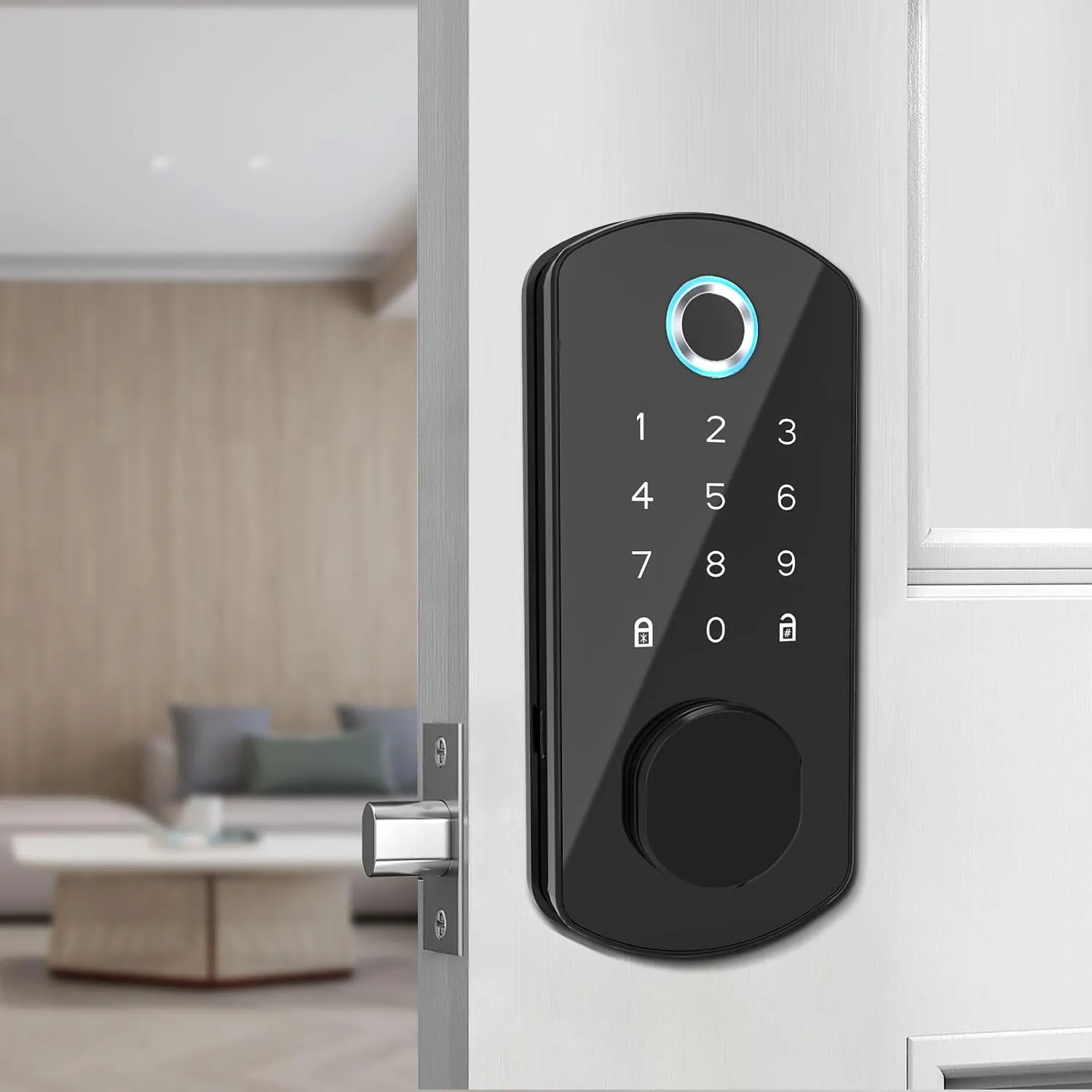 Keyless Entry Door Lock, Deadbolt Smart Lock, Fingerprint Look with Code, Keypad Door Locks for Front Door, Electronic Door Lock Bluetooth and APP Control