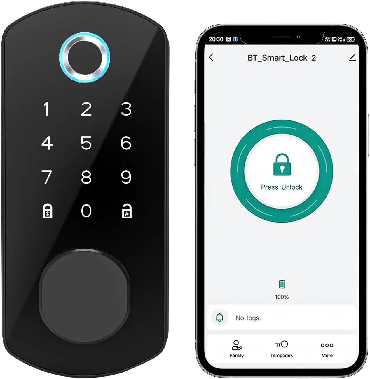 Keyless Entry Door Lock, Deadbolt Smart Lock, Fingerprint Look with Code, Keypad Door Locks for Front Door, Electronic Door Lock Bluetooth and APP Control