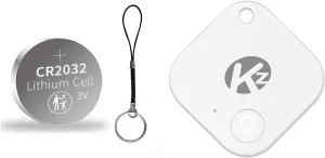 KZO Bluetooth Air Tracker Tag 1 Pack, iOS and Android Compatible, Find Nearby, Phone Finder, Loud Ring, Replaceable Battery, Suitable to Track Keys/Backpacks/Luggage/Suitcases, White