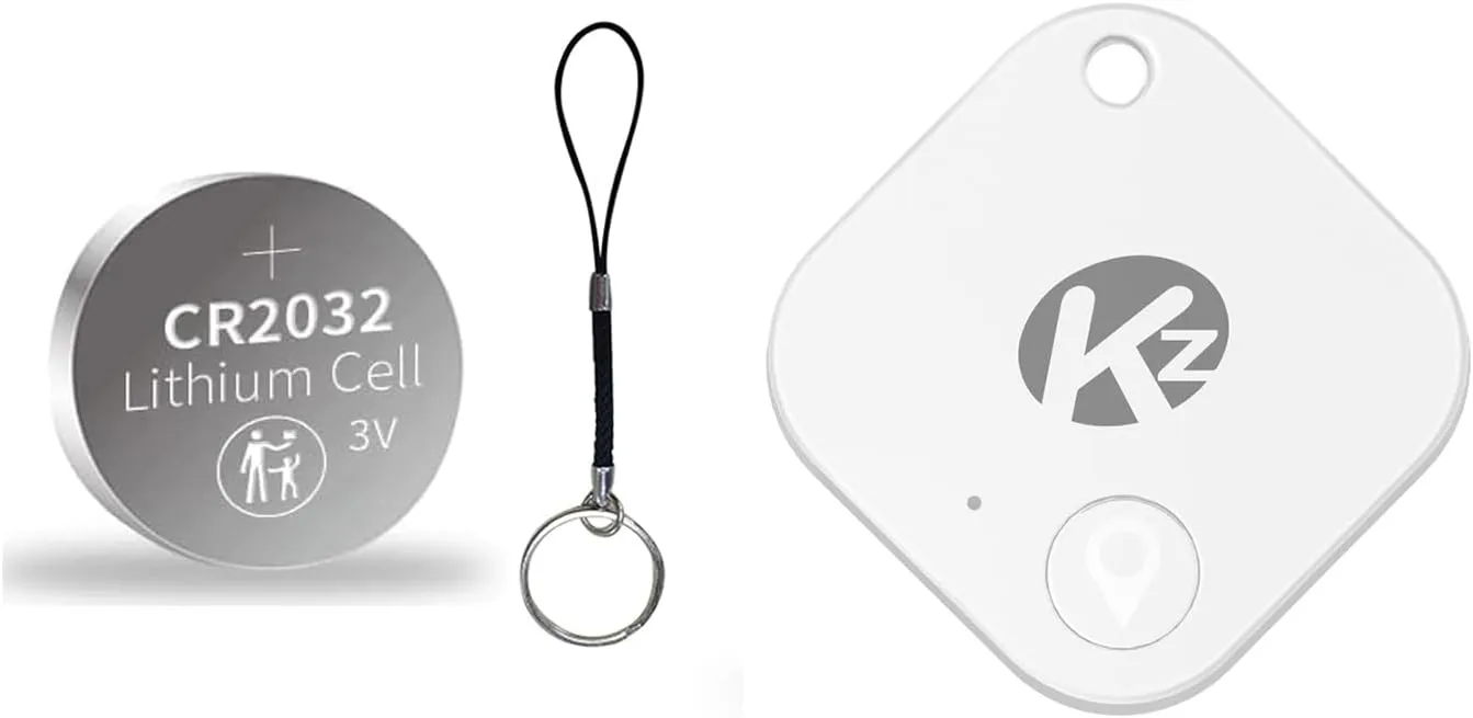 KZO Bluetooth Air Tracker Tag 1 Pack, iOS and Android Compatible, Find Nearby, Phone Finder, Loud Ring, Replaceable Battery, Suitable to Track Keys/Backpacks/Luggage/Suitcases, White