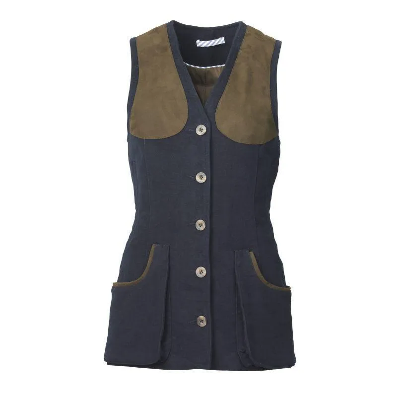 Laksen Lady Broadland Moleskin Shooting Vest - Navy