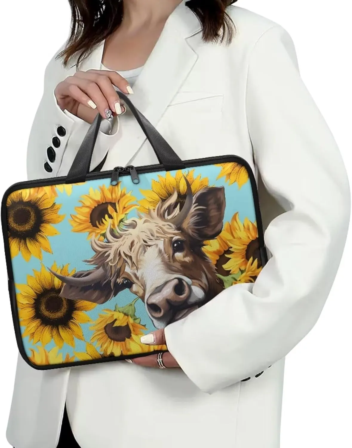 Laptop Bag for Women Men 10-17 Inch Waterproof Pu Leather Laptop Briefcase Handbag Portable Work Computer Tote Bag